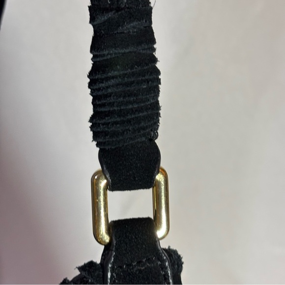 Margot Black Fringe Suede Shoulder Hobo Bag - Picture 7 of 11